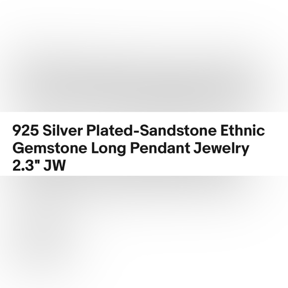 sandstone Pendant Artisan Sterling Silver Plated Goldstone tribal India new big! - Picture 2 of 3